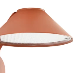 Aplique LED para exterior Lindby Capelo, color tierra, Ø 20 cm, con sensor