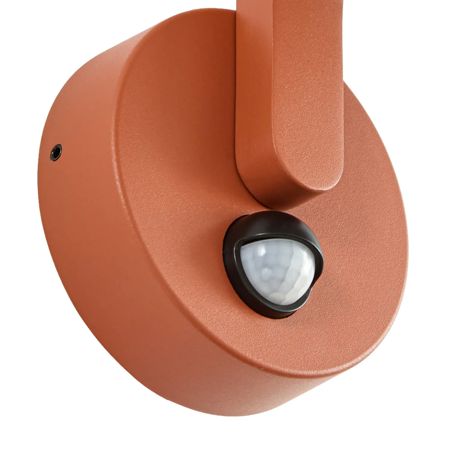 Aplique LED para exterior Lindby Capelo, color tierra, Ø 20 cm, con sensor