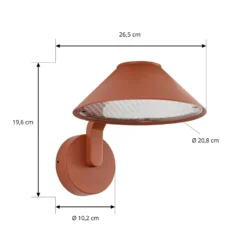 Aplique LED para exterior Lindby Capelo, color tierra, Ø 20 cm, IP65