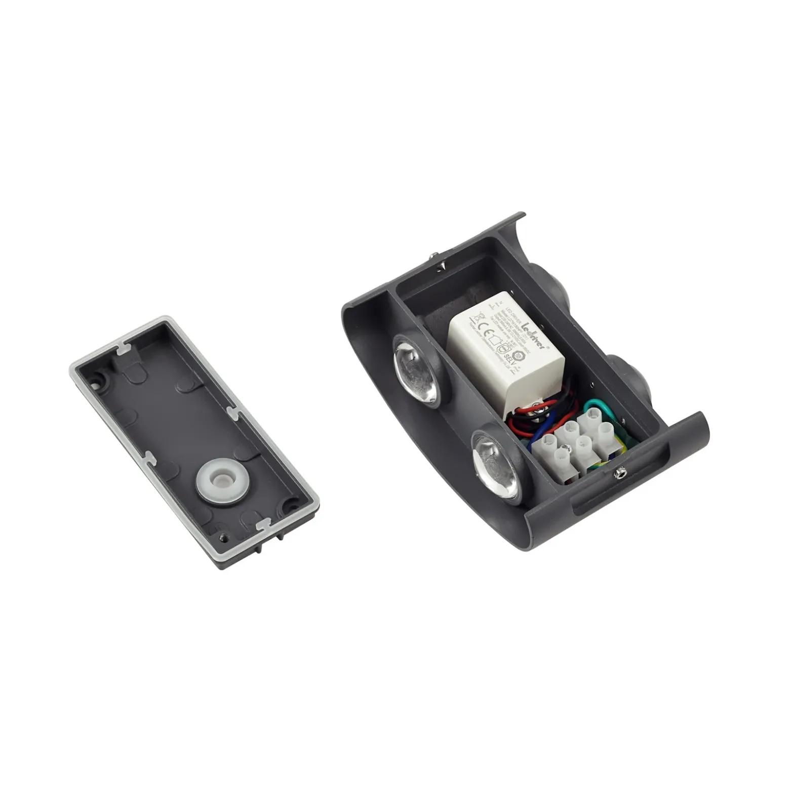 Aplique LED para exterior Lindby Ithan, 2 luces, antracita, 12 cm