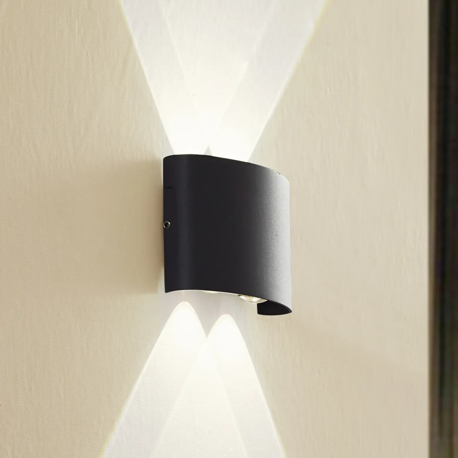 Aplique LED para exterior Lindby Ithan, 2 luces, antracita, 12 cm