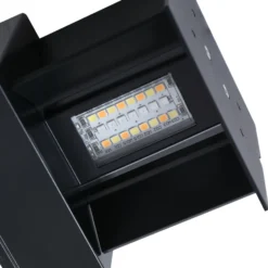 Aplique LED para exterior Lindby Smart Dara, gris, angular, CCT RGB, Tuya