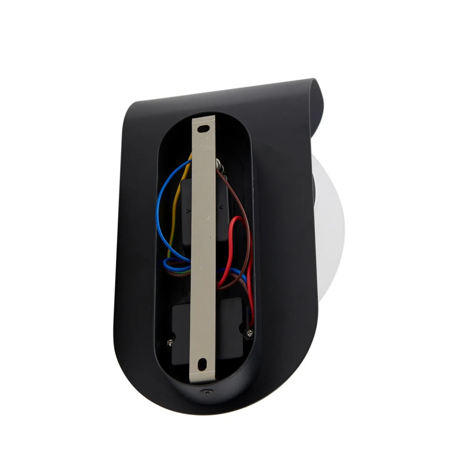 Aplique LED para exterior Lindby Lacie, sensor, blanco/negro, aluminio