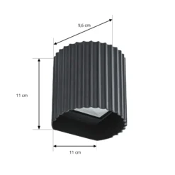 Aplique LED para exterior Lindby Ralino, negro, 2 luces, IP65