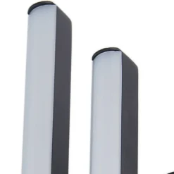 Aplique LED para exterior Lindby Abelia, negro, aluminio, acero inoxidable
