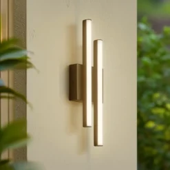 Aplique LED para exterior Lindby Abelia, negro, aluminio, acero inoxidable