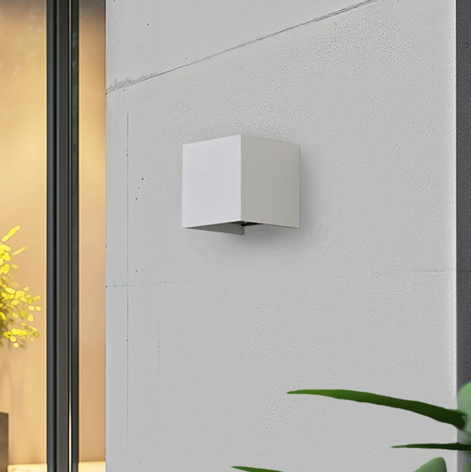 Aplique LED para exterior Lindby Smart Dara, 10 cm, blanco, CCT Tuya