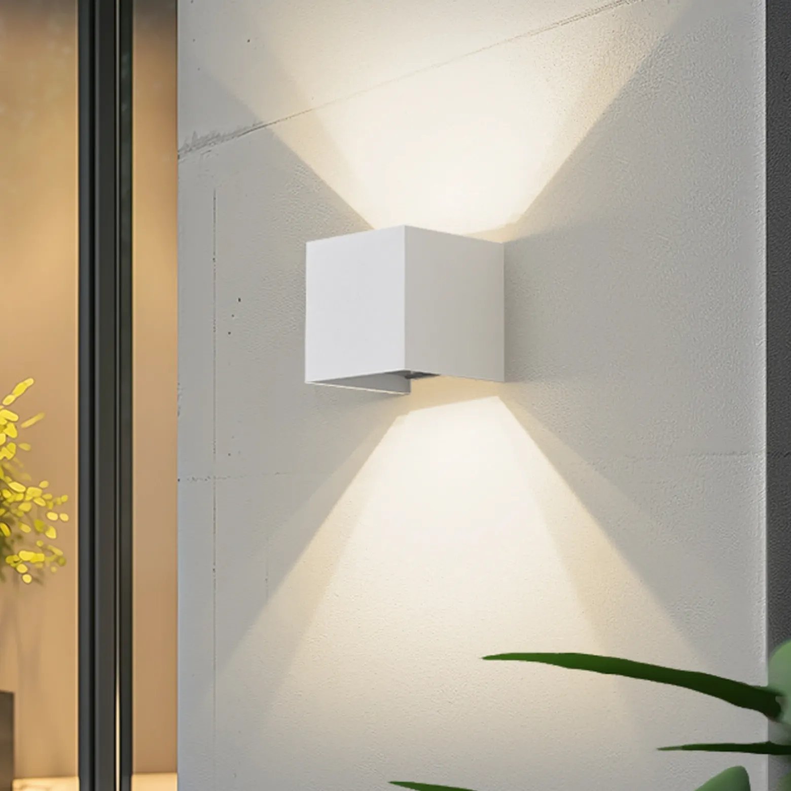 Aplique LED para exterior Lindby Smart Dara, 10 cm, blanco, CCT Tuya
