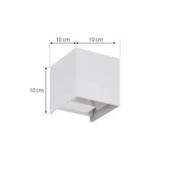 Aplique LED para exterior Lindby Nivar, angular, blanca, 10 cm, IP54