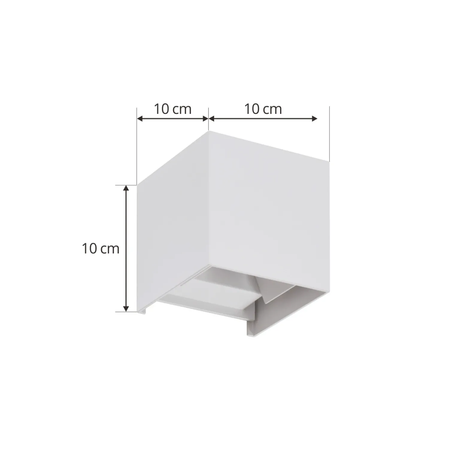 Aplique LED para exterior Lindby Nivar, angular, blanca, 10 cm, IP54