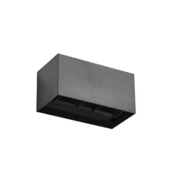 Aplique LED para exterior Lindby Nivar, angular, negro, 20 cm, IP54