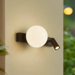 Aplique LED para exterior Lindby Larcie, 35 cm, 2 luces, aluminio, sensor