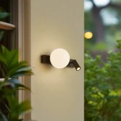 Aplique LED para exterior Lindby Larcie, 35 cm, 2 luces, aluminio, sensor