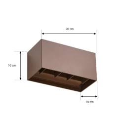 Aplique LED para exterior Lindby Nivar, angular, color óxido, 20 cm, IP54