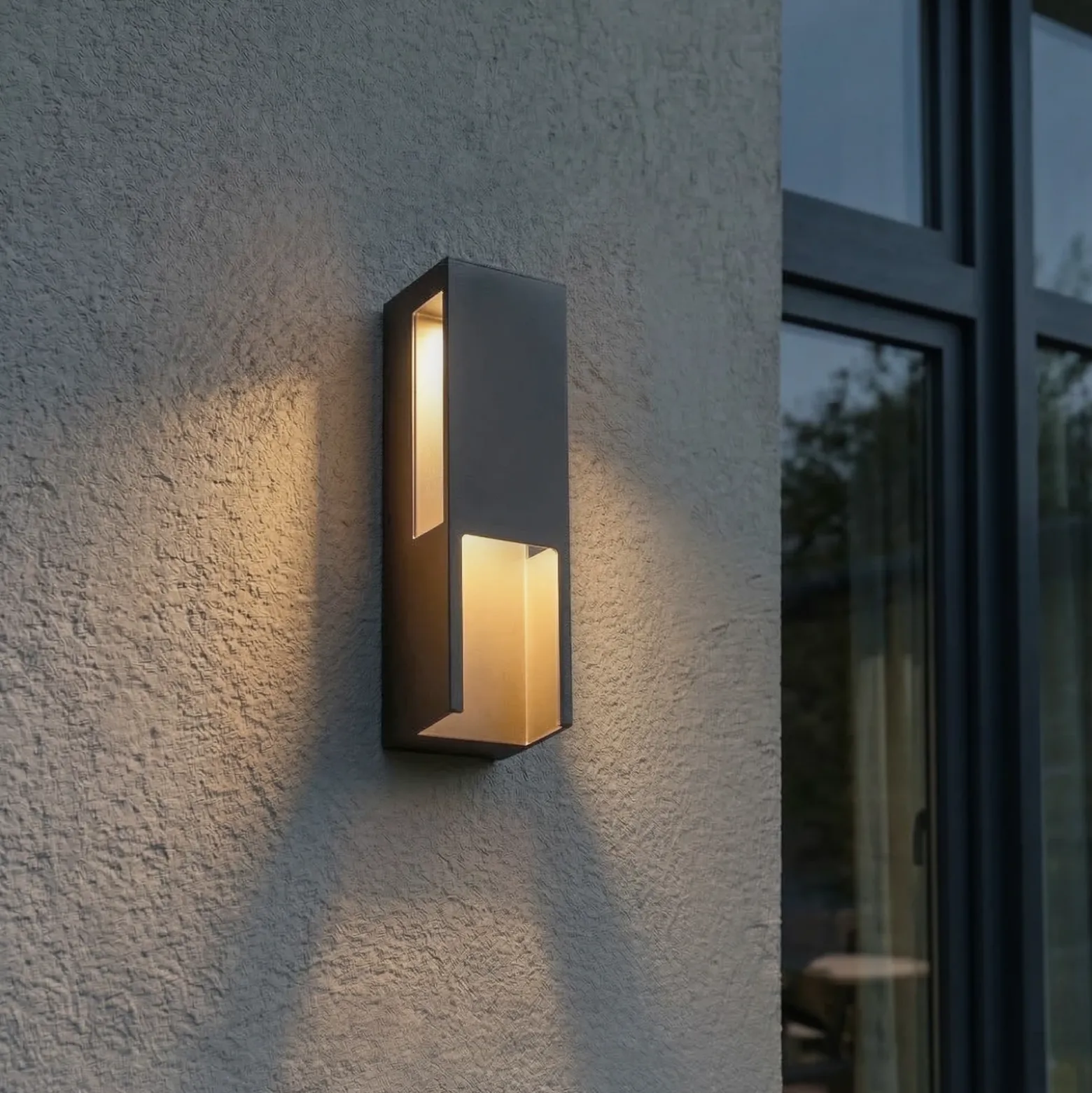 Aplique LED para exterior Lindby Enyra, negro, 27 cm, IP65