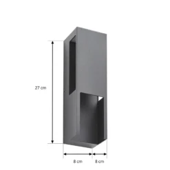 Aplique LED para exterior Lindby Enyra, negro, 27 cm, IP65