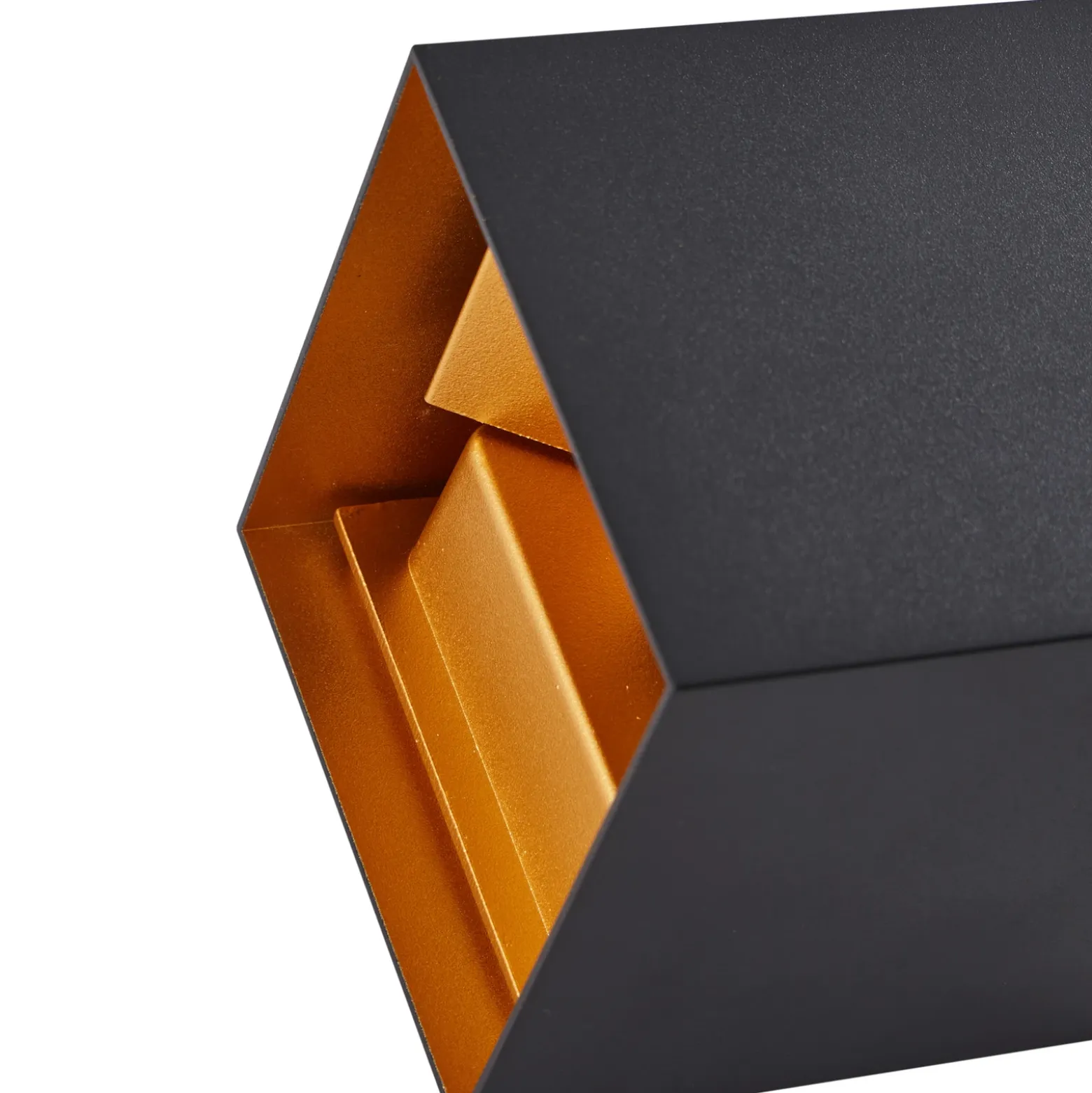 Aplique LED para exterior Lindby Nivar, angular, negro/dorado, 10 cm
