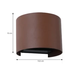 Aplique LED para exterior Lindby Smart Dara, redonda, color óxido, CCT RGB, Tuya