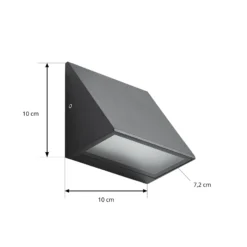 Aplique LED para exterior Lindby Triava, negro, aluminio, IP65