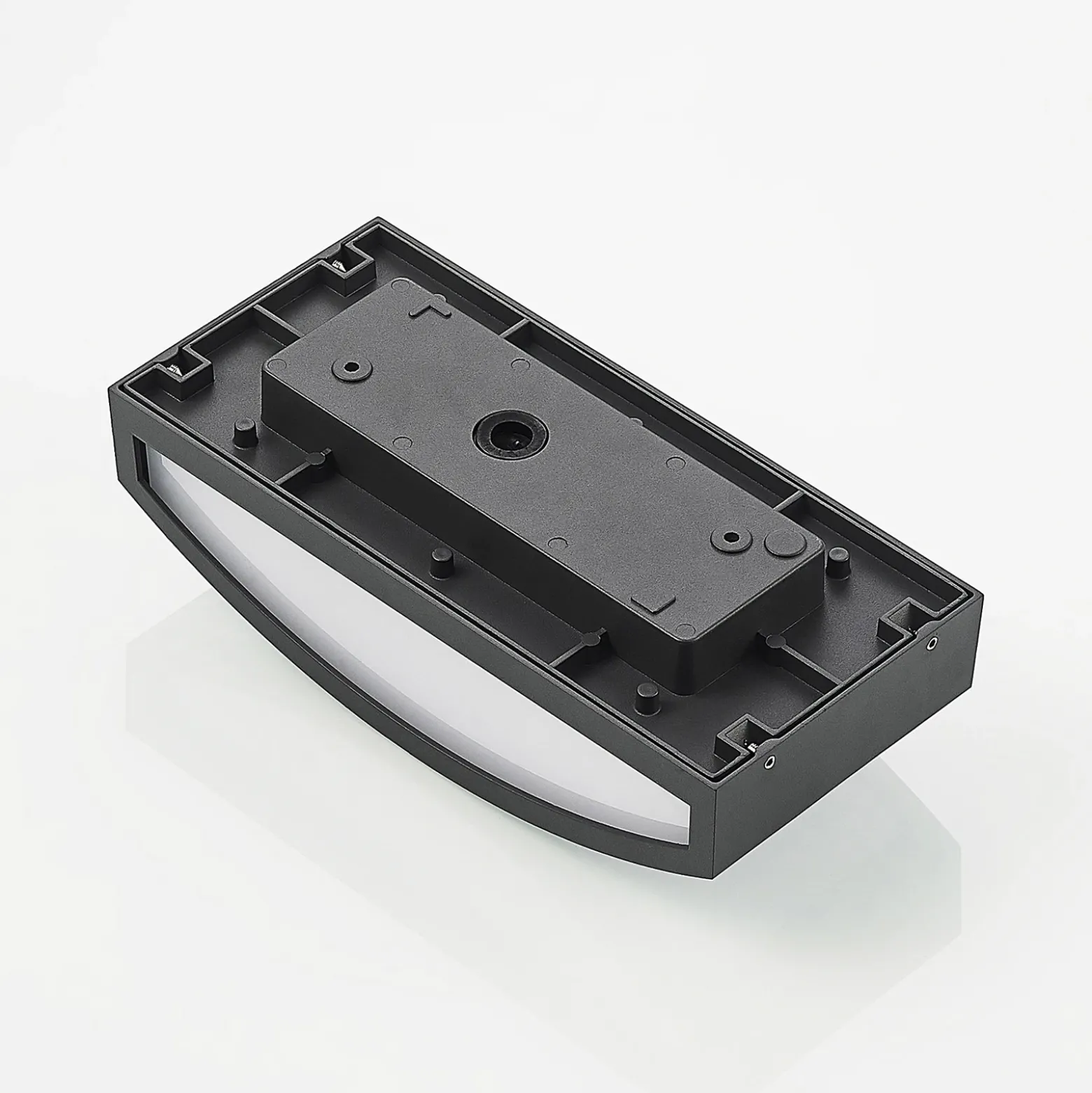 Aplique LED para exterior Lindby Jakari, angular, blanco
