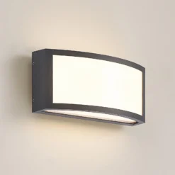 Aplique LED para exterior Lindby Jakari, angular, blanco