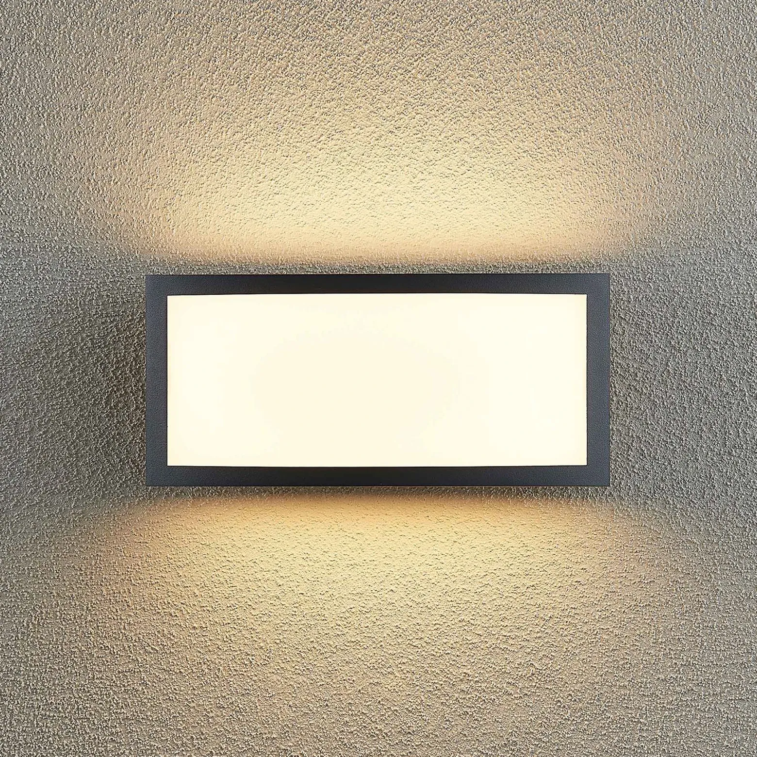Aplique LED para exterior Lindby Jakari, angular, blanco