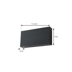 Aplique LED para exterior Lindby Jarte, negra, metal, 17 cm, IP54