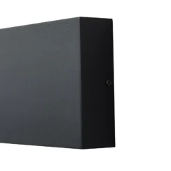 Aplique LED para exterior Lindby Jarte, negra, metal, 17 cm, IP54