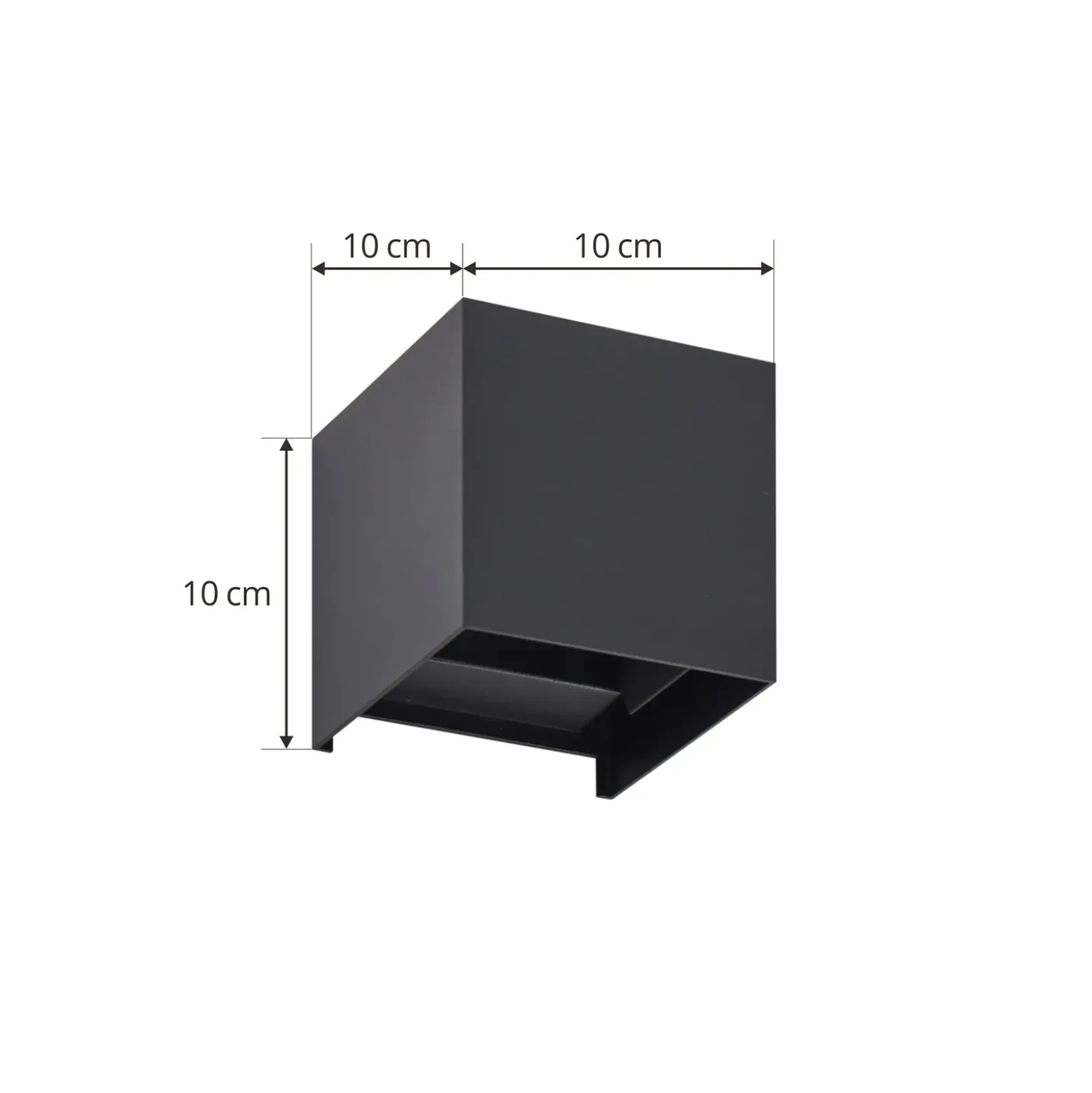 Aplique LED para exterior Lindby Nivar, angular, negro, 10 cm, IP54