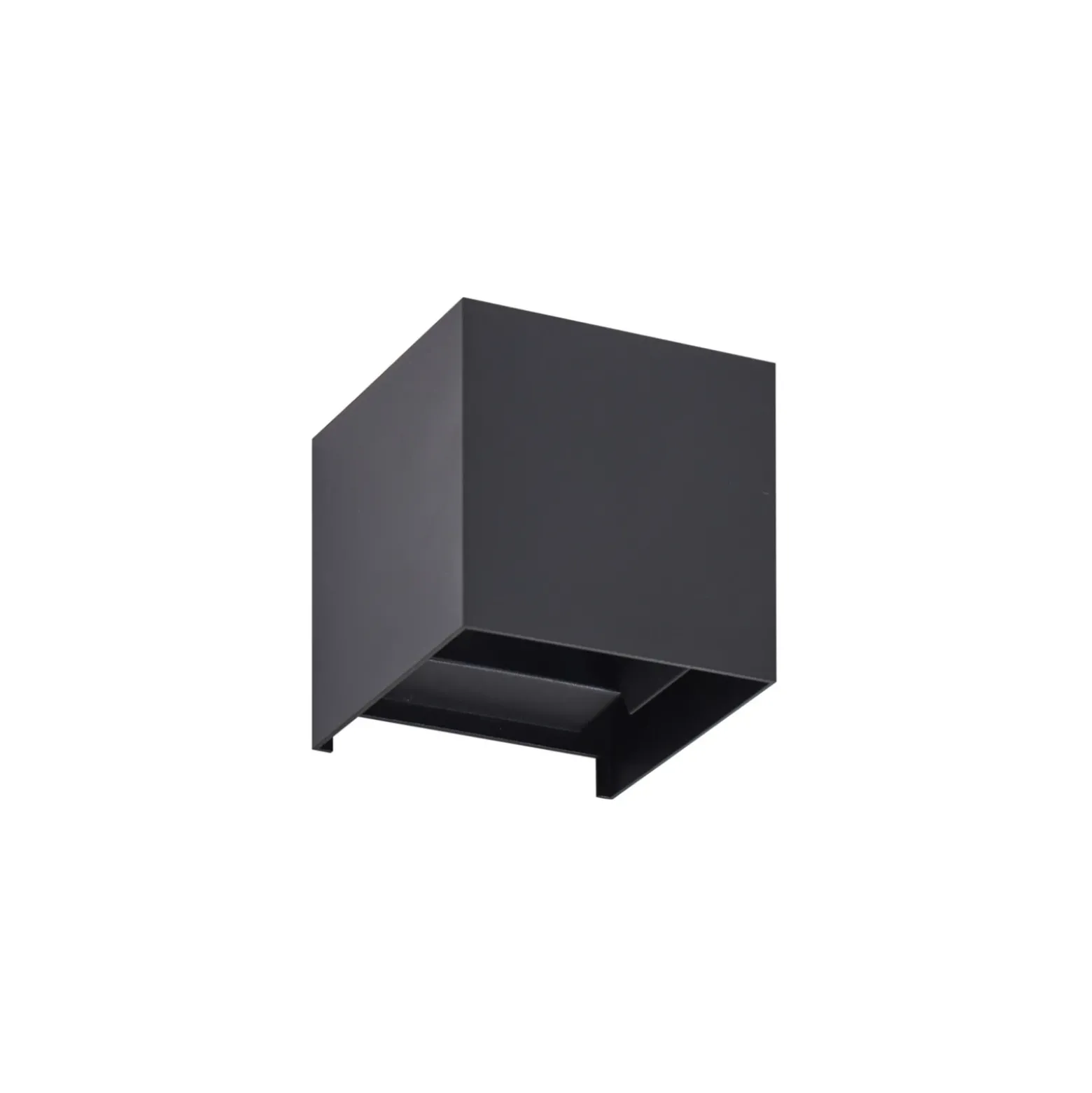 Aplique LED para exterior Lindby Nivar, angular, negro, 10 cm, IP54