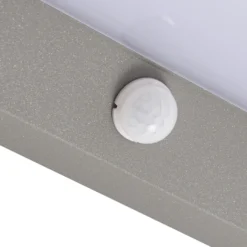 Aplique LED para exterior Lindby Fando, plata mate, con sensor, IP44