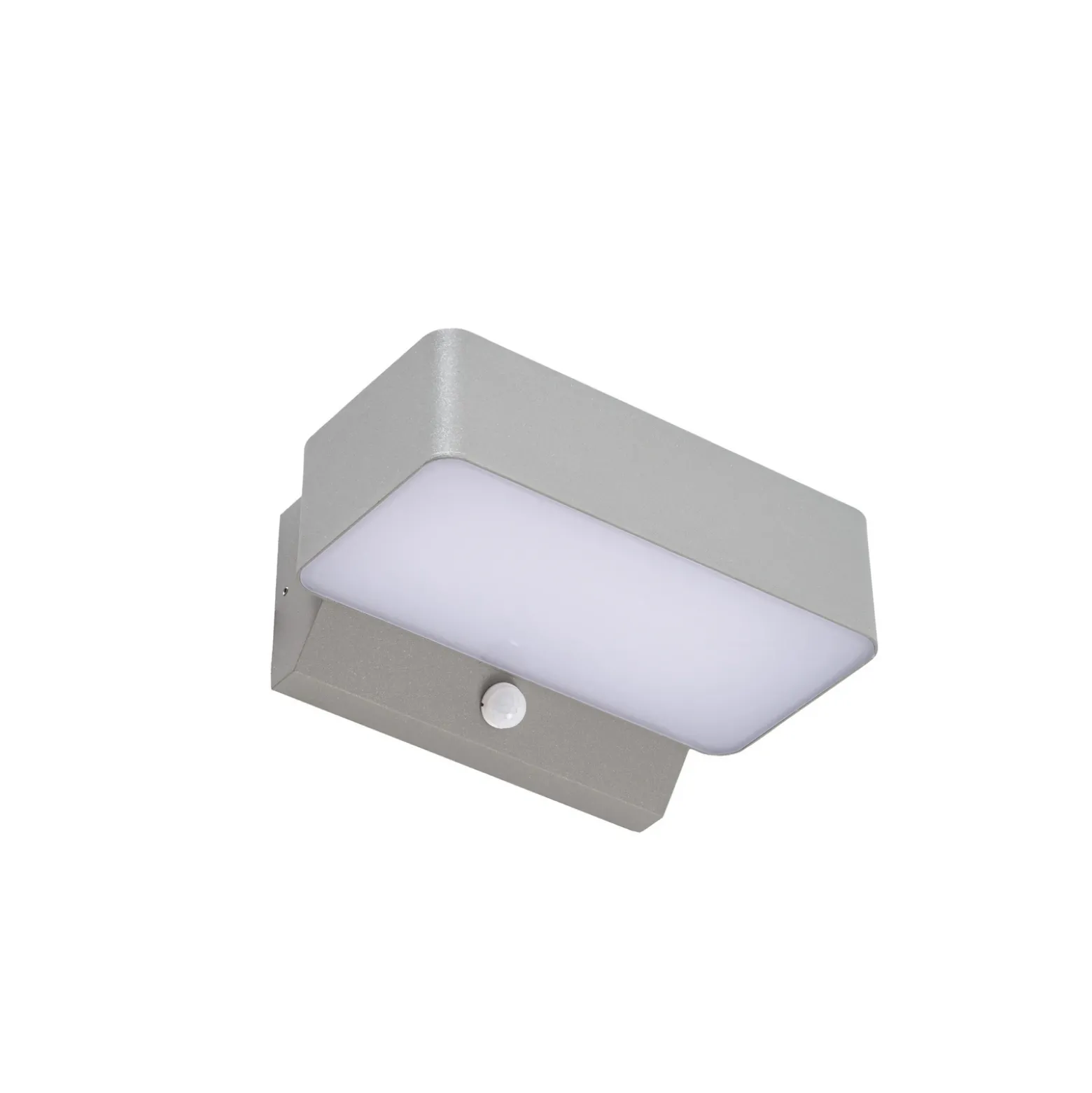 Aplique LED para exterior Lindby Fando, plata mate, con sensor, IP44