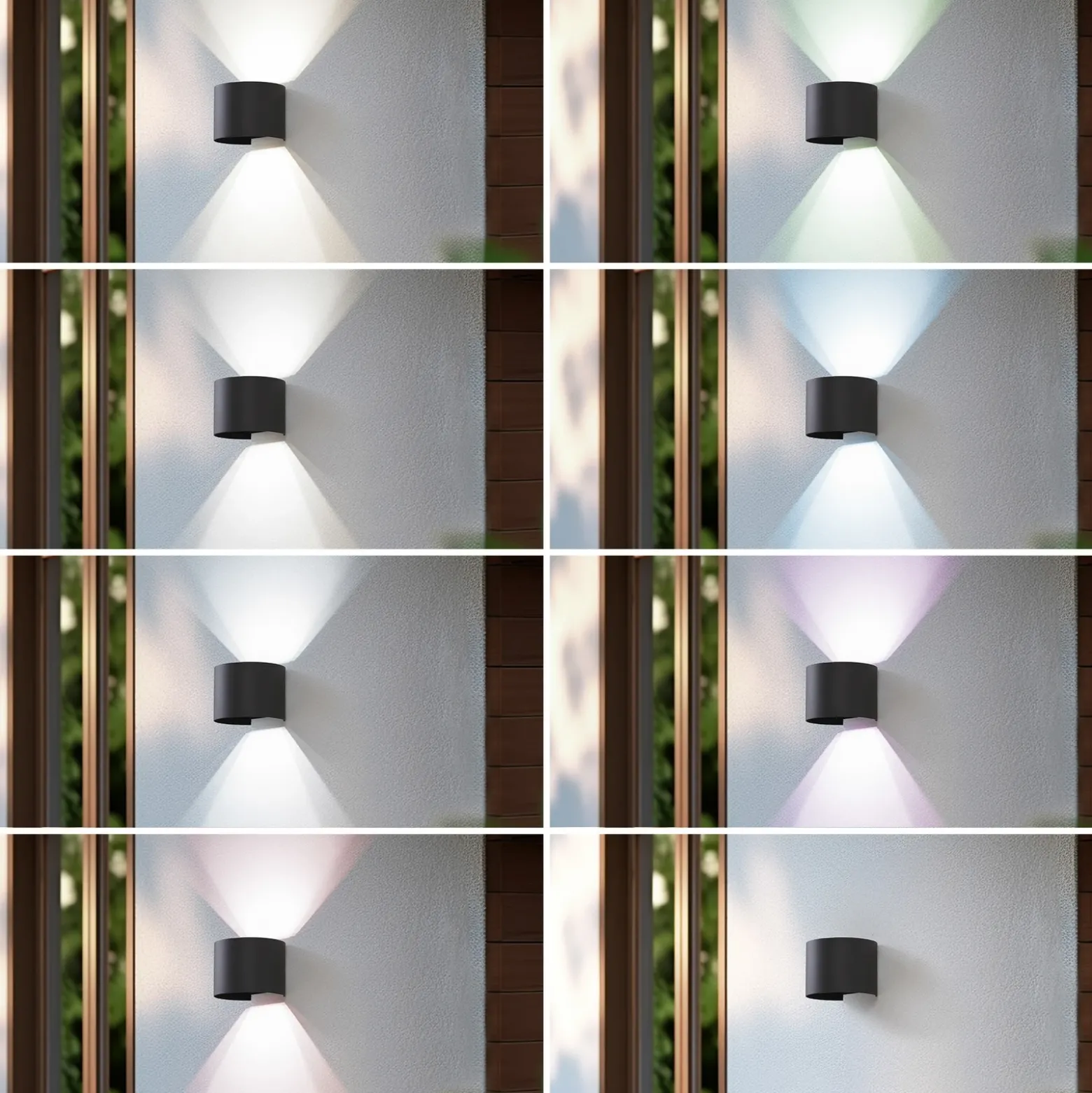 Aplique LED para exterior Lindby Smart Dara, gris, redonda, CCT RGB, Tuya