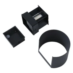 Aplique LED para exterior Lindby Smart Dara, gris, redonda, CCT RGB, Tuya