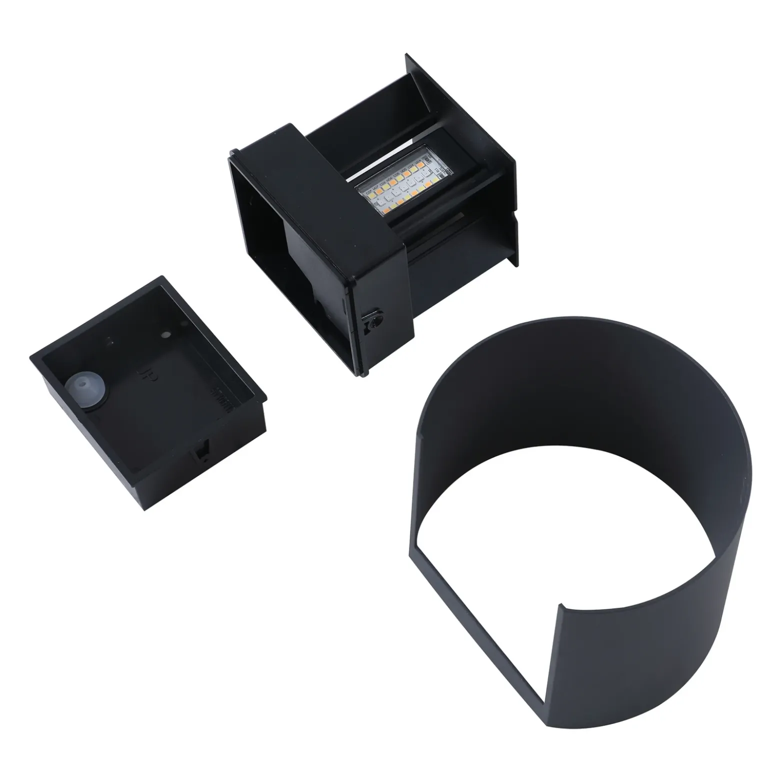 Aplique LED para exterior Lindby Smart Dara, gris, redonda, CCT RGB, Tuya