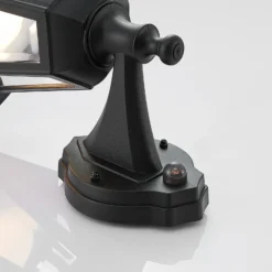 Aplique LED para exterior Lindby Iavo, sensor, negro, farol