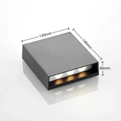 Aplique LED para exterior Lindby Ugar, 13 cm, antracita, arriba/abajo