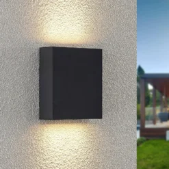 Aplique LED para exterior Lindby Ugar, 13 cm, antracita, arriba/abajo