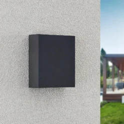 Aplique LED para exterior Lindby Ugar, 13 cm, antracita, arriba/abajo