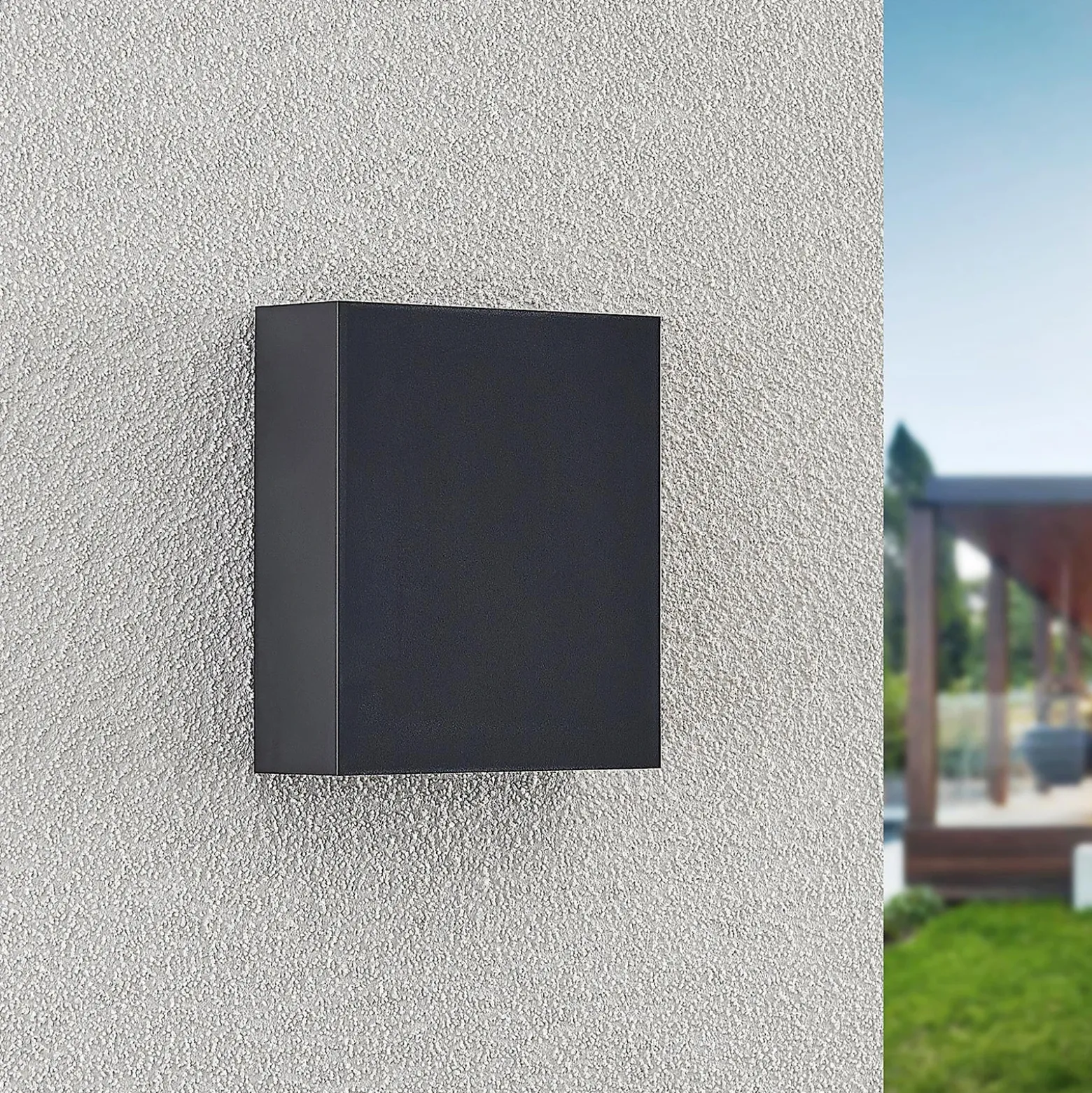 Aplique LED para exterior Lindby Ugar, 13 cm, antracita, arriba/abajo