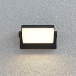 Aplique LED para exterior Lindby Sherin, color antracita, orientable