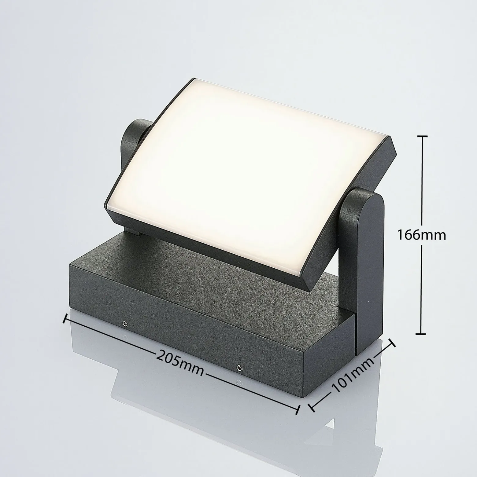 Aplique LED para exterior Lindby Sherin, color antracita, orientable