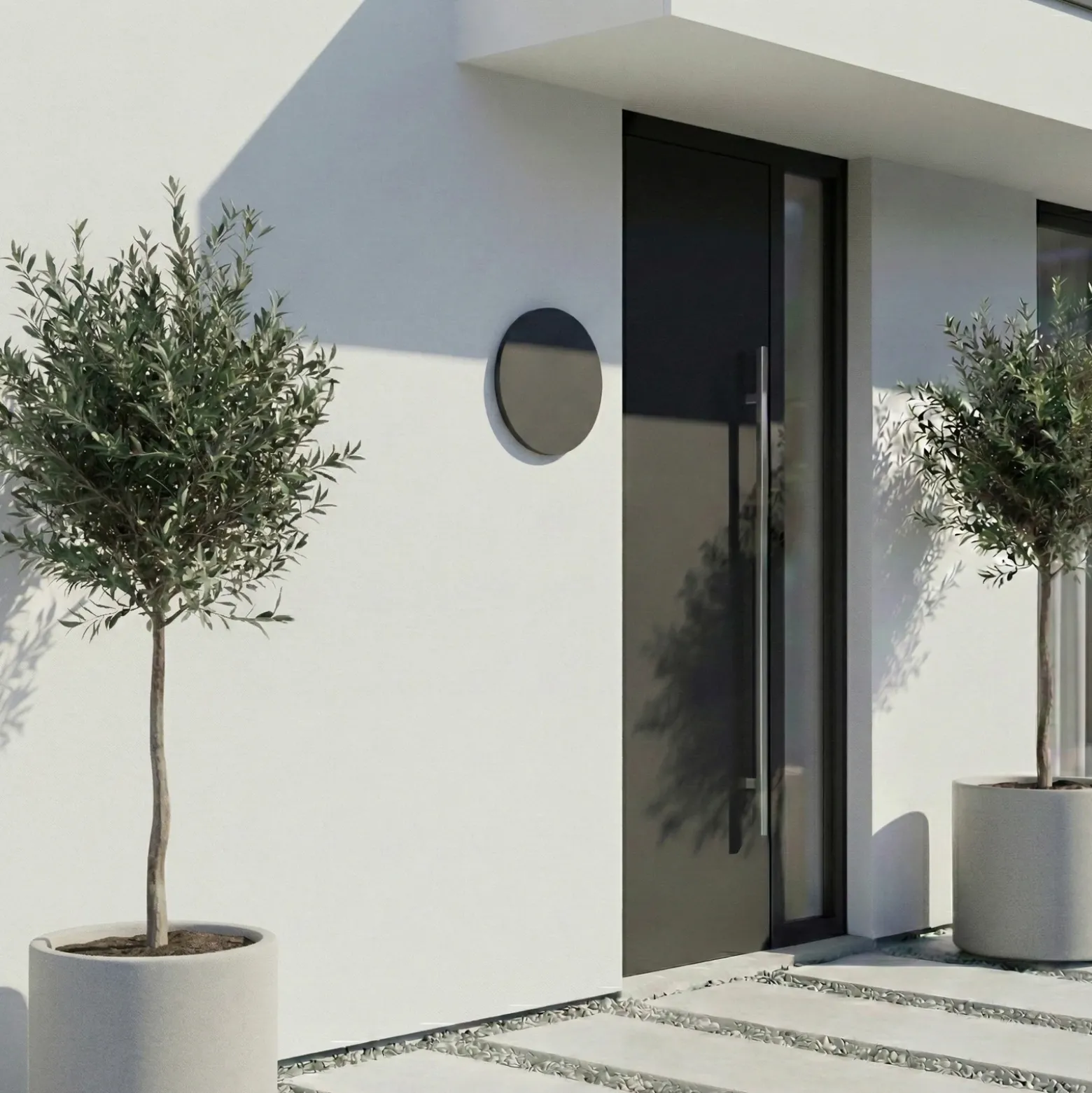 Aplique LED para exterior Lindby Selinel, negro, 23 cm, con número de casa