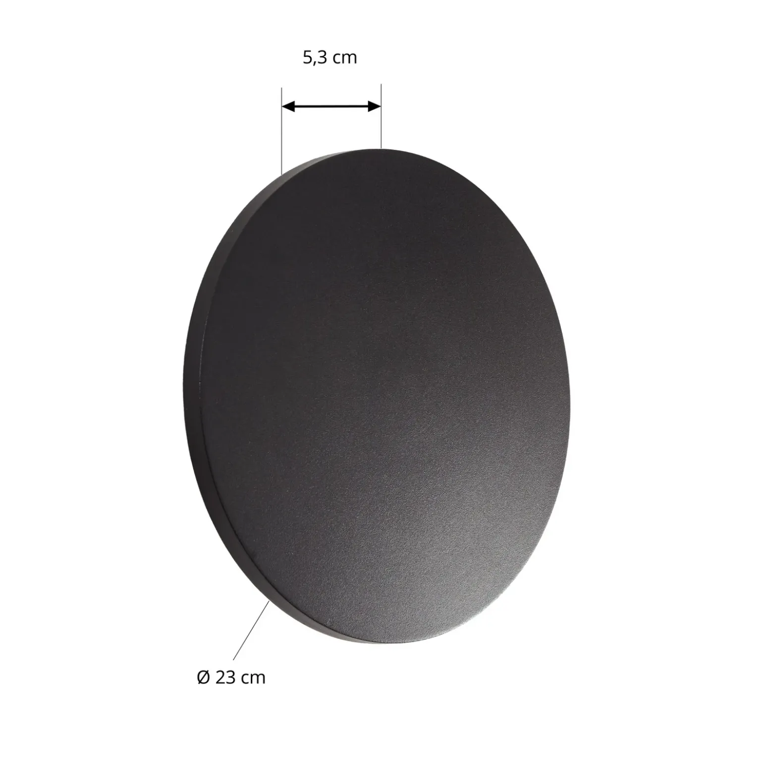 Aplique LED para exterior Lindby Selinel, negro, 23 cm, con número de casa