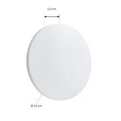 Aplique LED para exterior Lindby Selinel, blanco, Ø 23 cm, número de casa