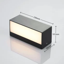 Aplique LED para exterior Lindby Nienke, 23 cm, resistente al agua salada, IP65