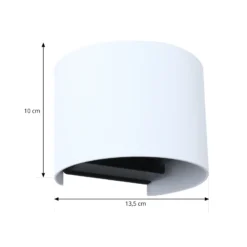 Aplique LED para exterior Lindby Smart Dara, blanco, redondo, CCT RGB, Tuya