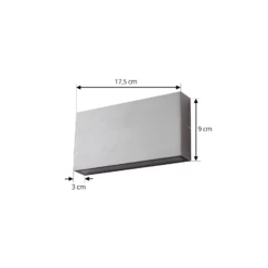 Aplique LED para exterior Lindby Jarte, plateada, metal, 17 cm, IP54