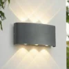 Aplique LED para exterior Lindby Ithan, 3 luces, antracita, 17 cm