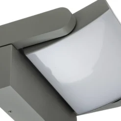 Aplique LED para exterior Lindby Sherin, gris claro, IP54, orientable